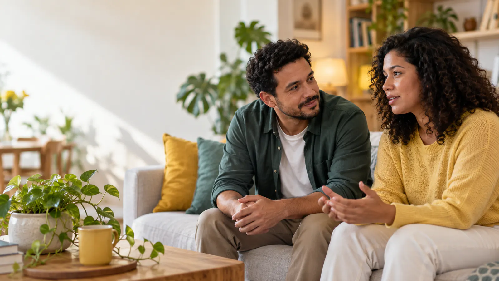 Duas pessoas conversam com escuta e acolhimento durante o Setembro Amarelo