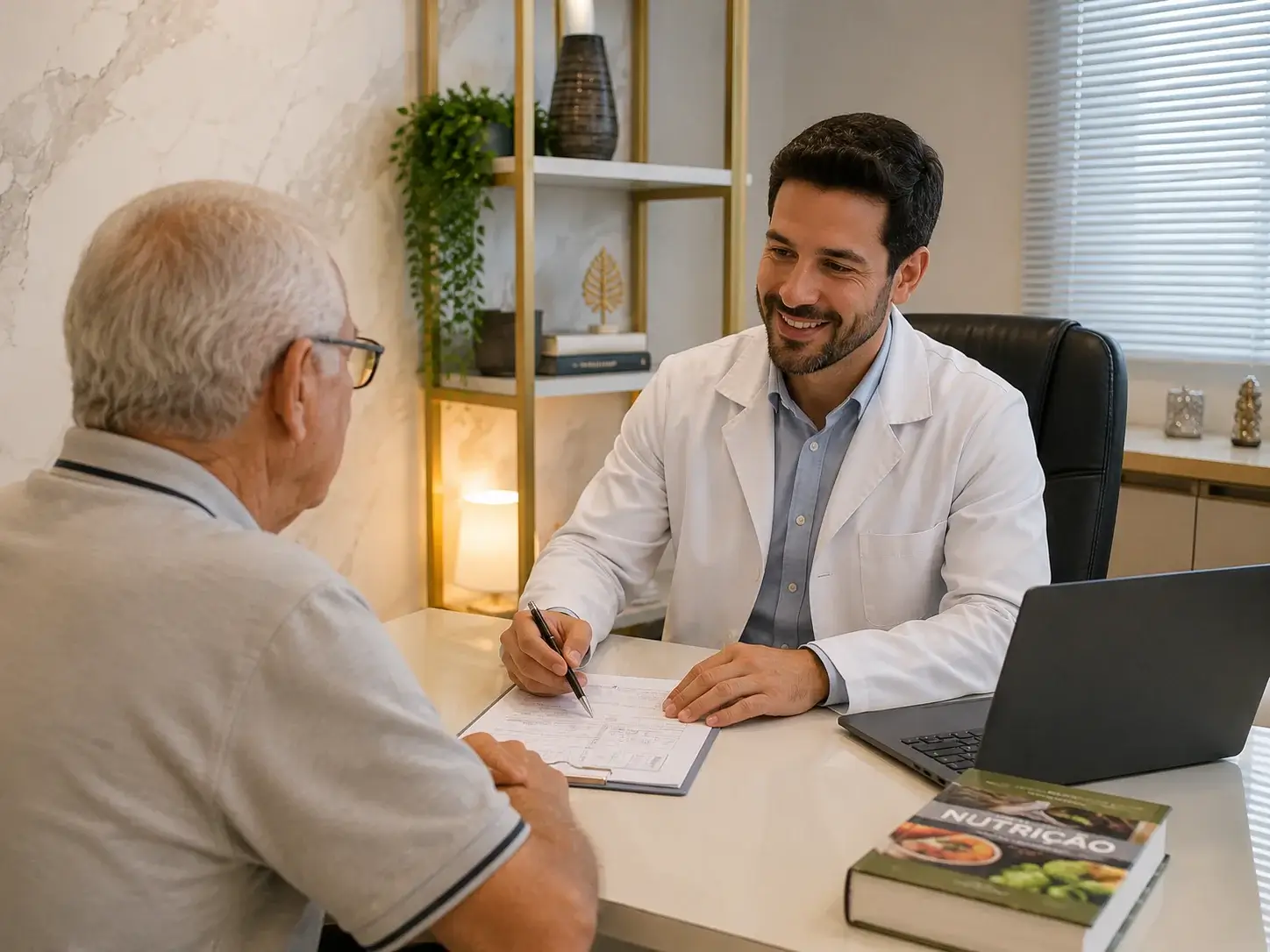 Consulta nutricional para idoso com orientação individualizada