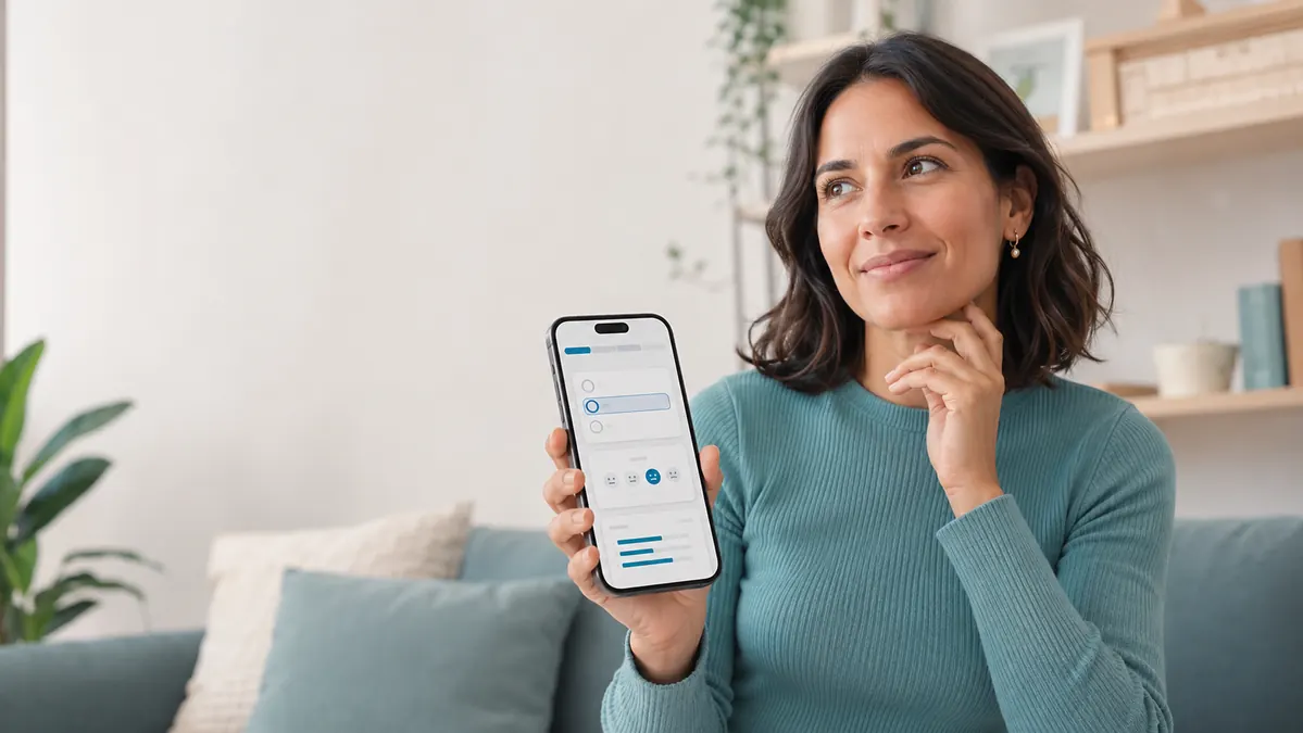 Adulta respondendo pelo celular ao rastreio de indicadores de altas habilidades